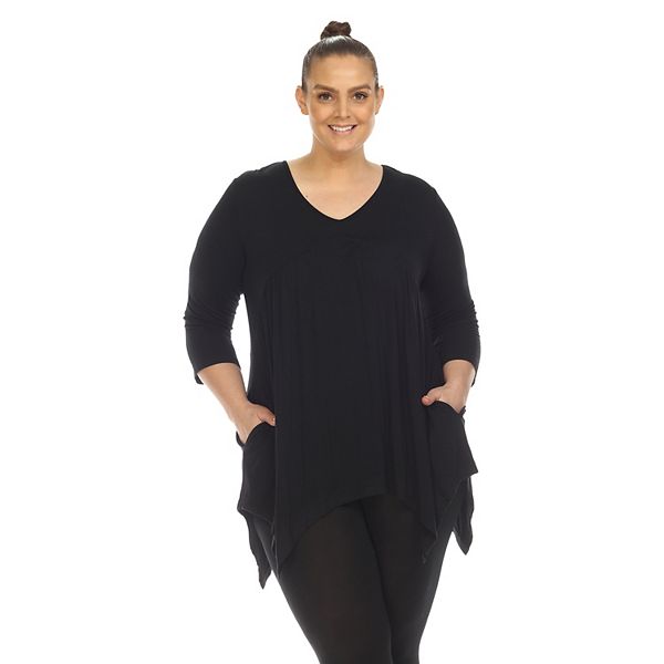 

Женский топик с завышенной талией и V-образным вырезом Plus Size Wm Fashion, Black