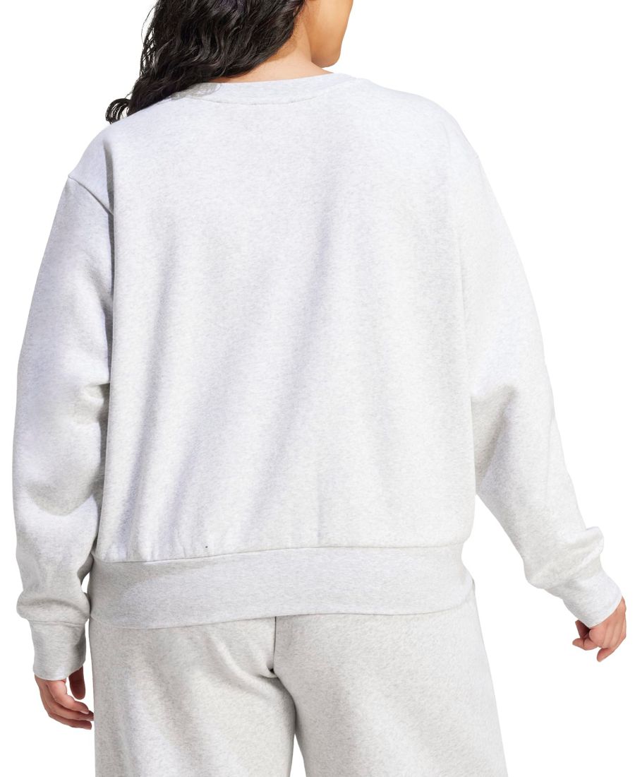Толстовка из флиса больших размеров с маленьким логотипом Adidas, Gray — фото 2