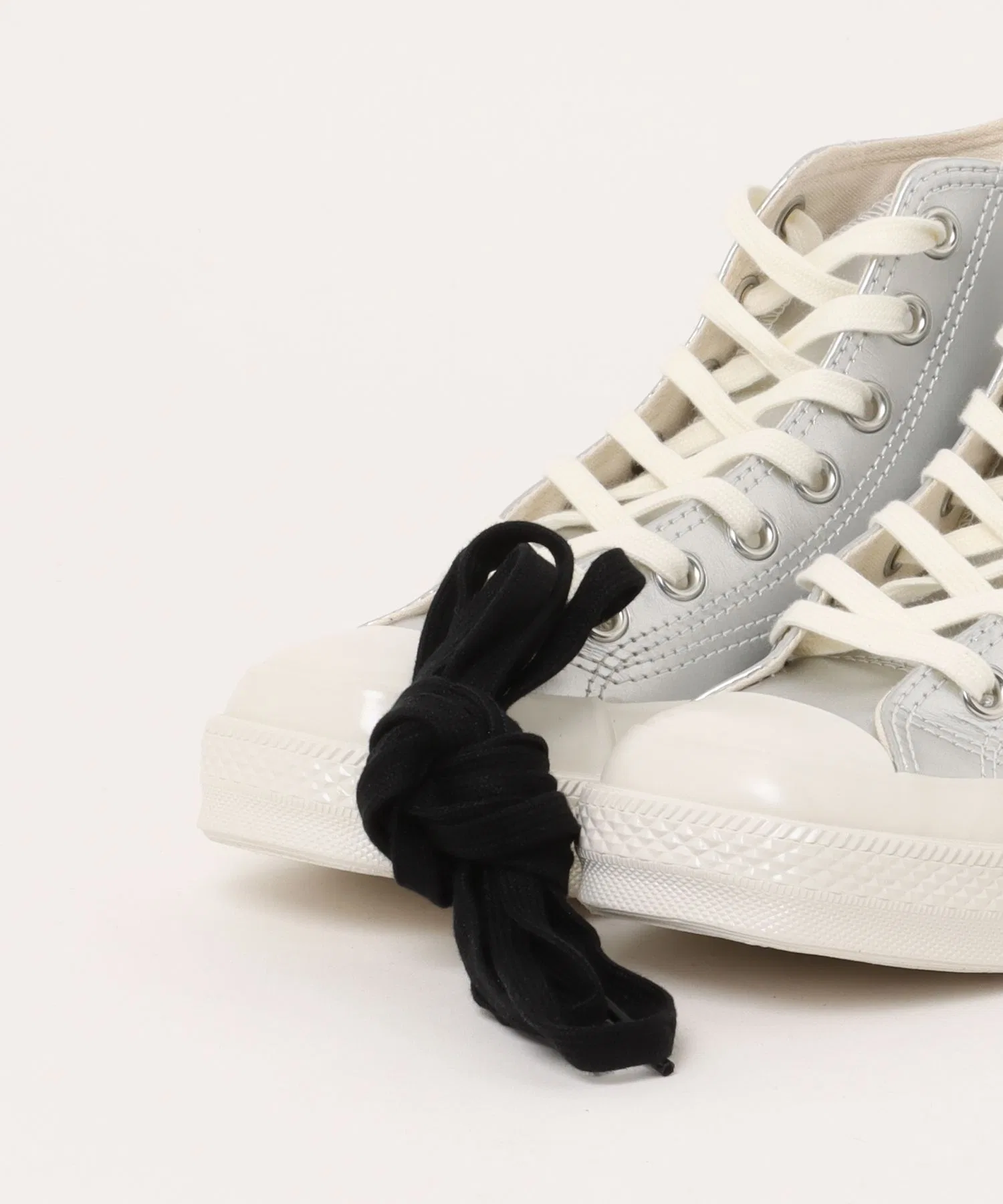 Мужские кожаные кроссовки Converse All Star Squaretoe SV HI серебряные — фото 4