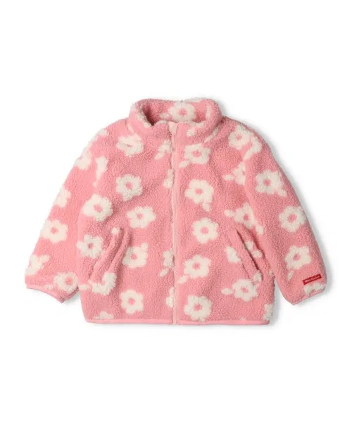 Куртка флористический жаккард с начесом ZOZO Kids розовая — фото 3
