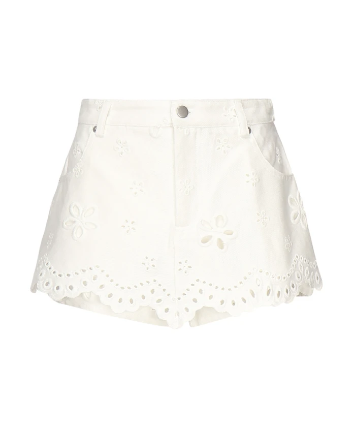 

Белые шорты с цветочным принтом и высокой талией For Love & Lemons, белый