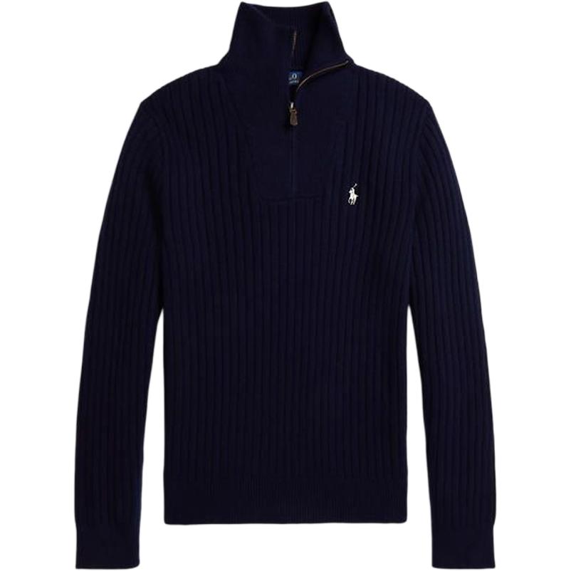 

Свитер с ребристым воротником на молнии Polo Ralph Lauren, синий