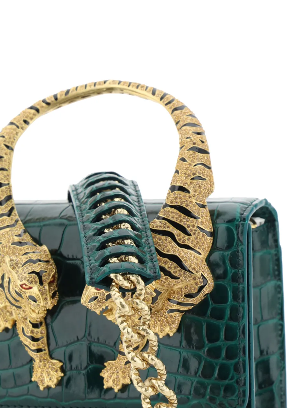 Сумка Roar среднего размера с верхней ручкой Roberto Cavalli, зеленый — фото 3