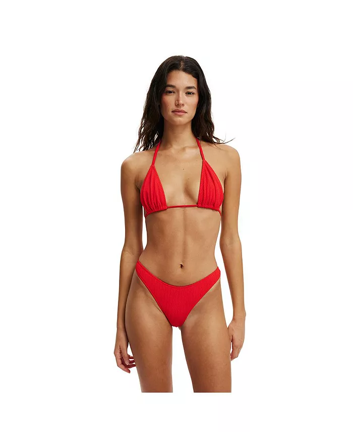 

Женские утонченные плавки-бикини в бразильском стиле с высокими боками COTTON ON, красный