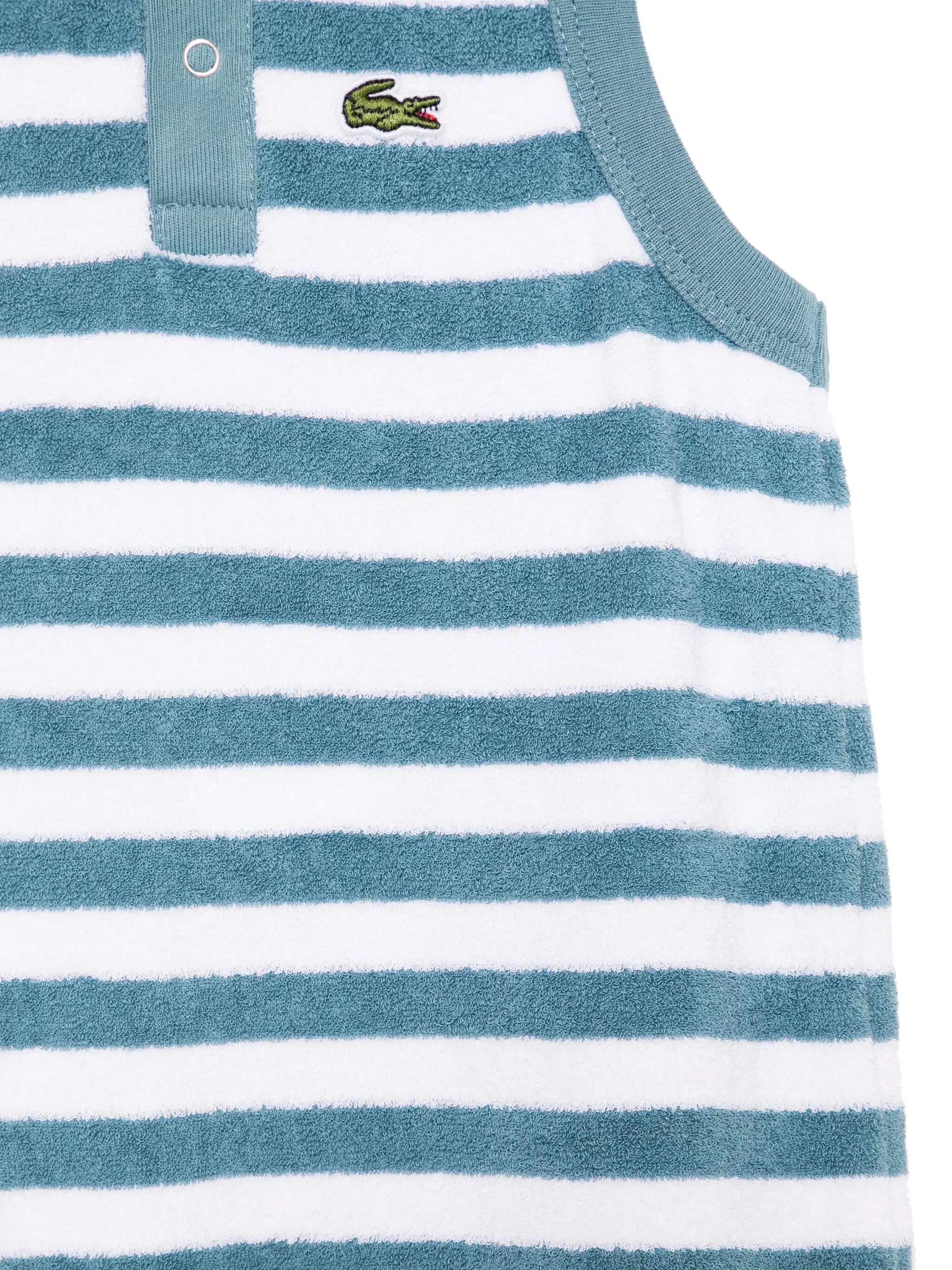 Махровые боди в полоску Lacoste, синий — фото 3