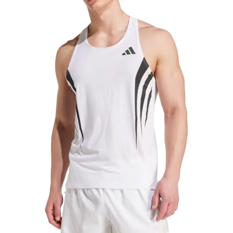 Майка беговая Adizero Archive Running Singlet Adidas, White — фото 2
