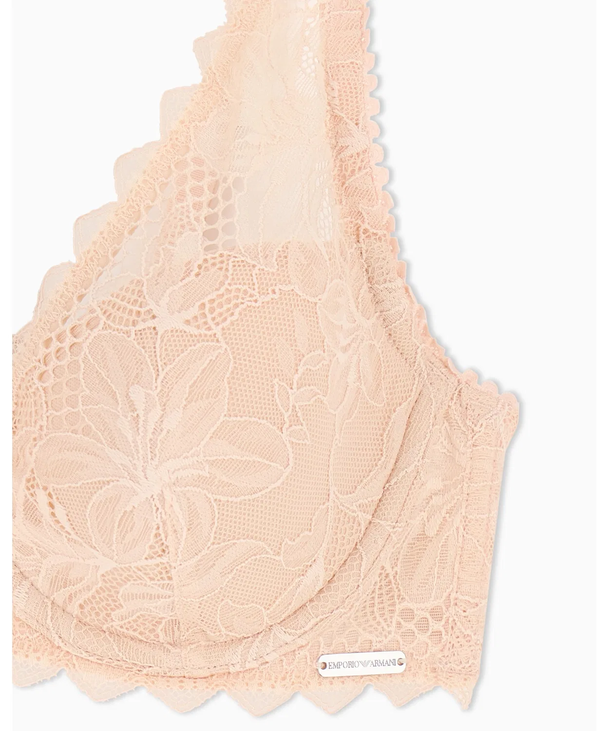 Бюстгальтер-треугольник Emporio Armani ASV Eternal Lace с чашками, розовый — фото 4