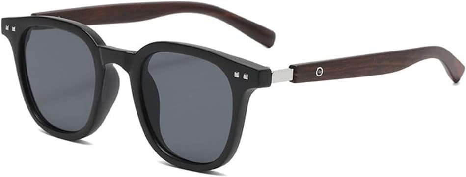 

Классические квадратные солнцезащитные очки в винтажном стиле с заклепками для женщин и мужчин, дизайнерские солнцезащитные очки с леопардовым принтом и дужками под дерево UJNHGQ, Matte Black Black