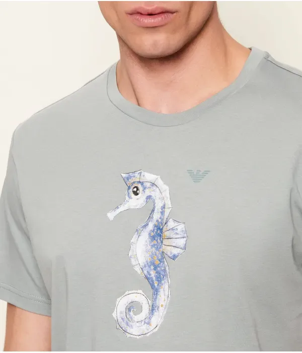 Футболка regular fit Emporio Armani, зеленый — фото 4