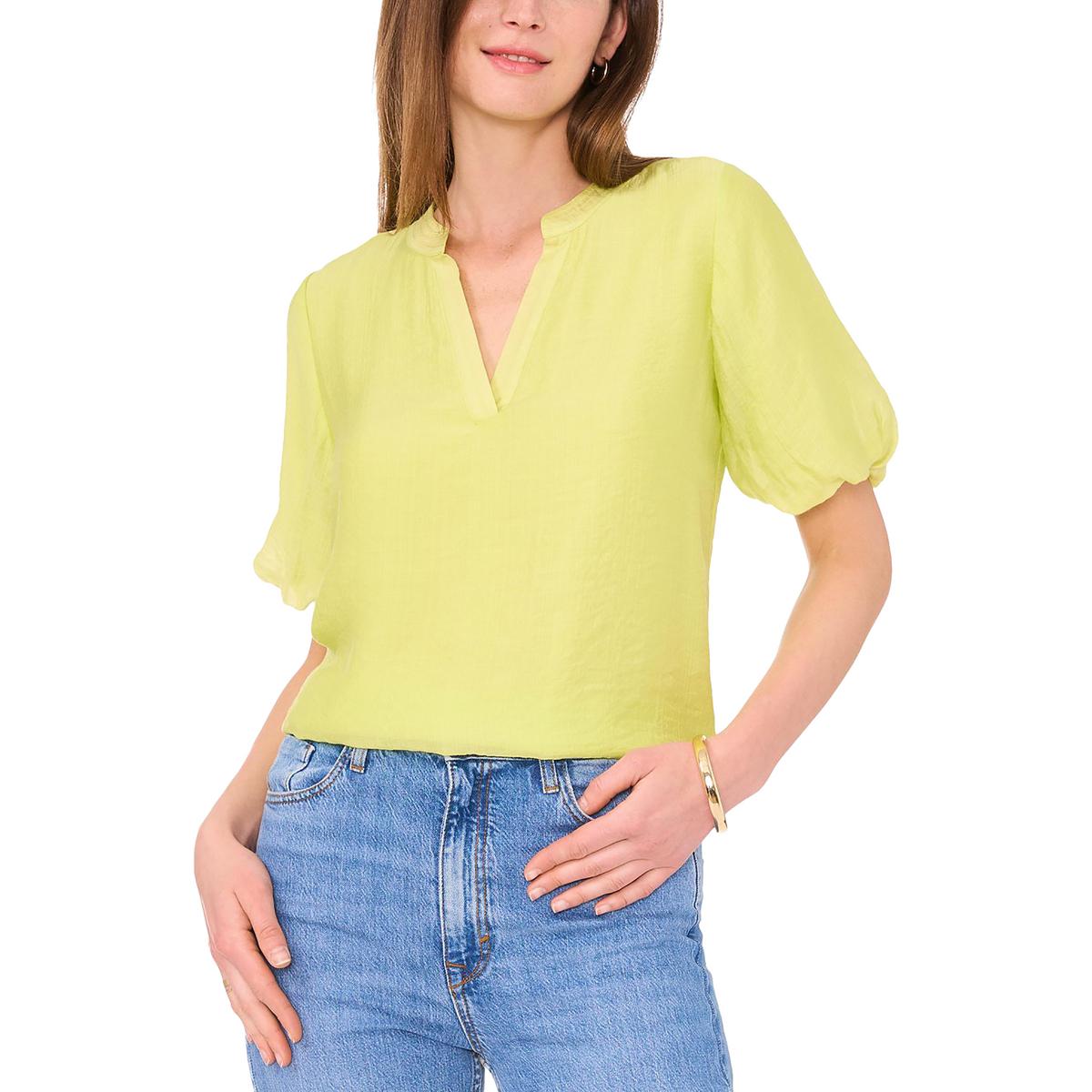 

Плюс Женский Легкий Пуловер Топ Vince Camuto, цвет bright lemon