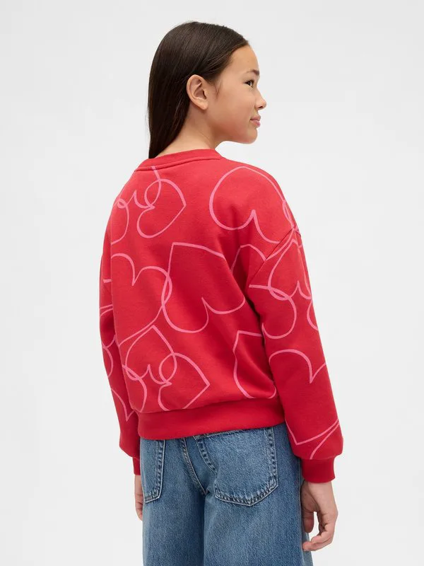 Детская винтажная мягкая толстовка «летучая мышь» Gap, Modern Red — фото 3