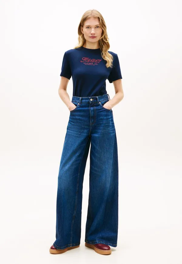 Футболка с логотипом, трикотажное полотно с принтом. Tommy Hilfiger, Dark Night Navy — фото 2