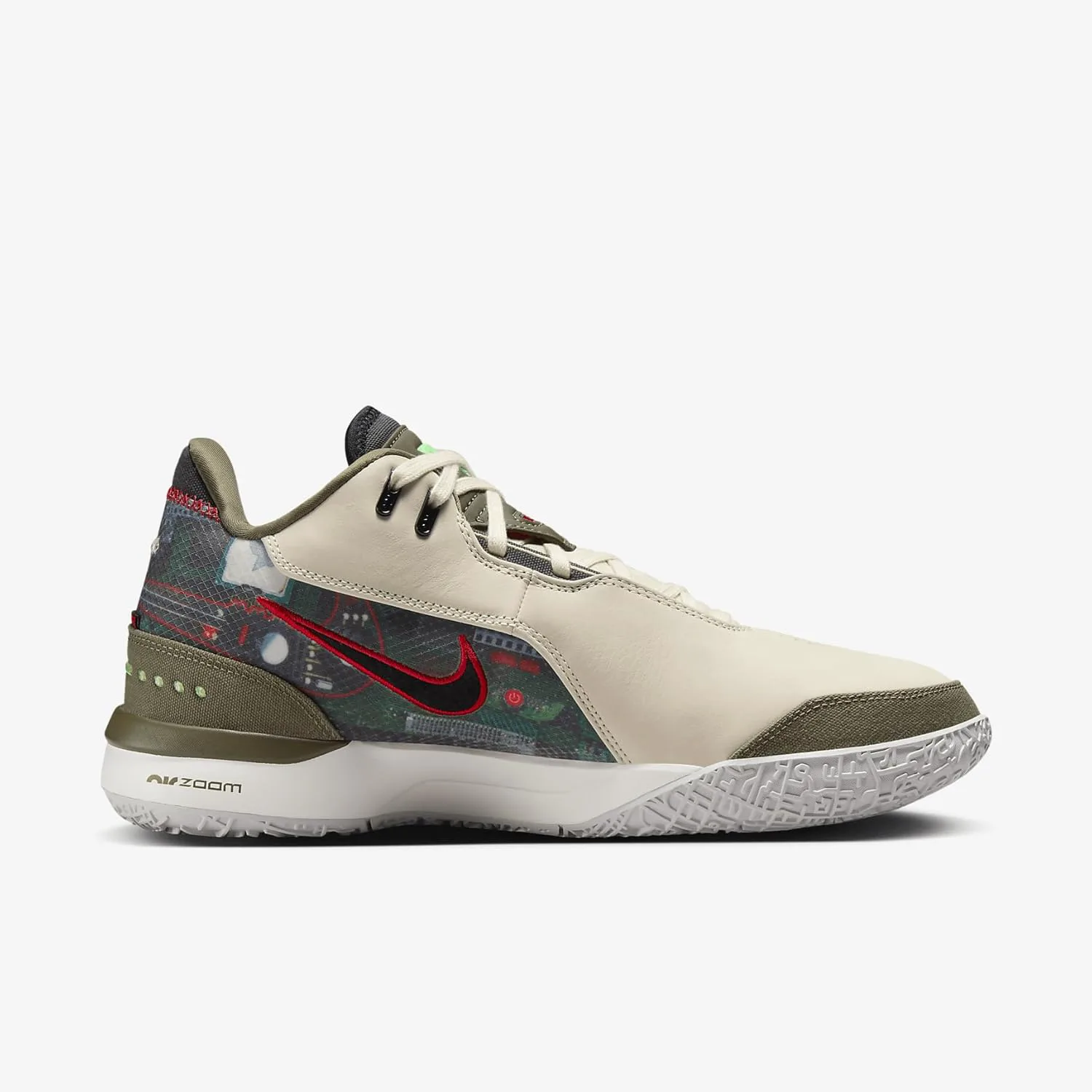 Мужские баскетбольные кроссовки Nike Lebron NXXT Gen AMPD, кремовый/зеленый — фото 3