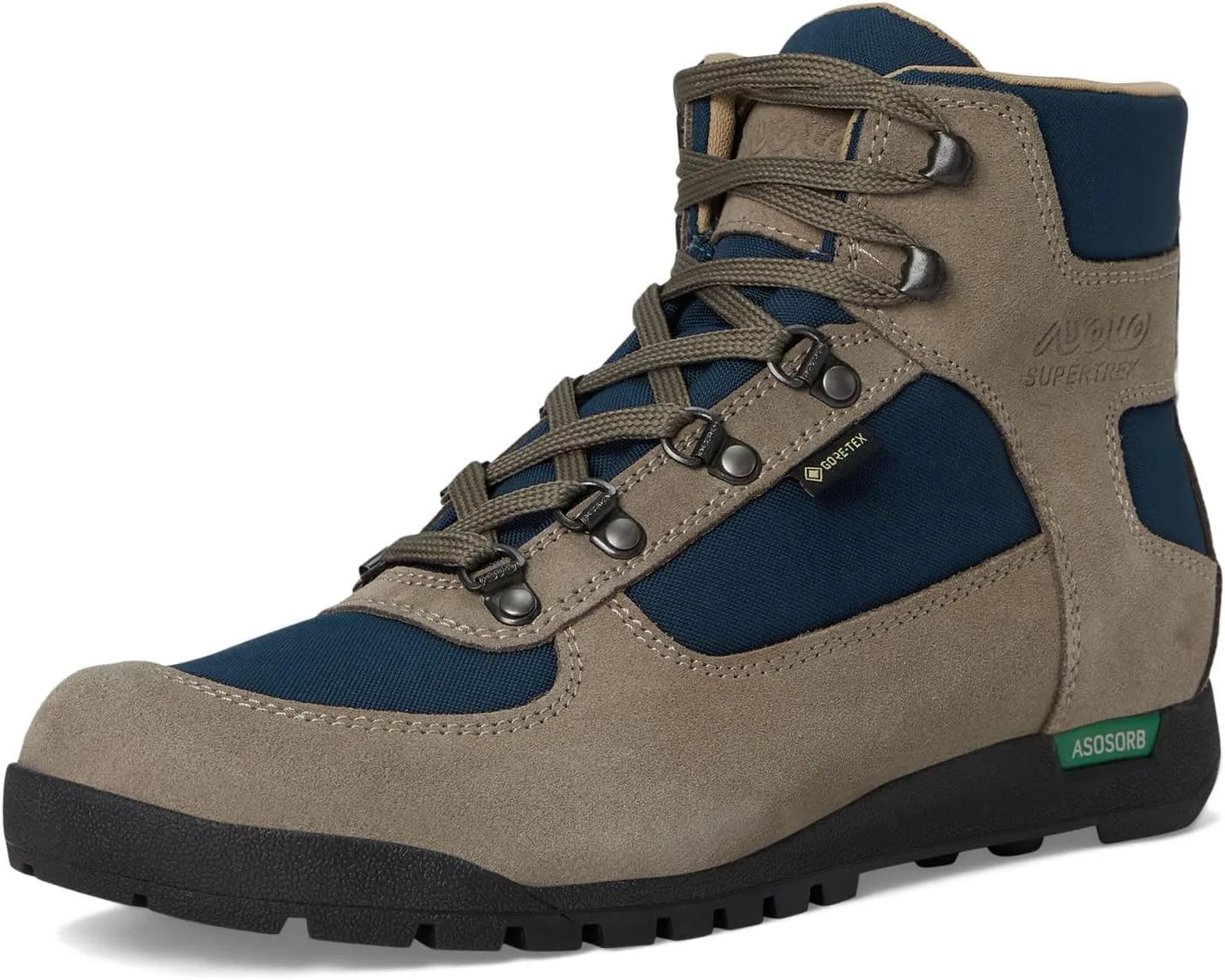 Мужские походные ботинки ASOLO SUPERTREK GTX с водоотталкивающей и дышащей 1,6-1,8 мм замшей/полиэстером, шнуровкой и амортизированной средней голенью, синий — фото 4