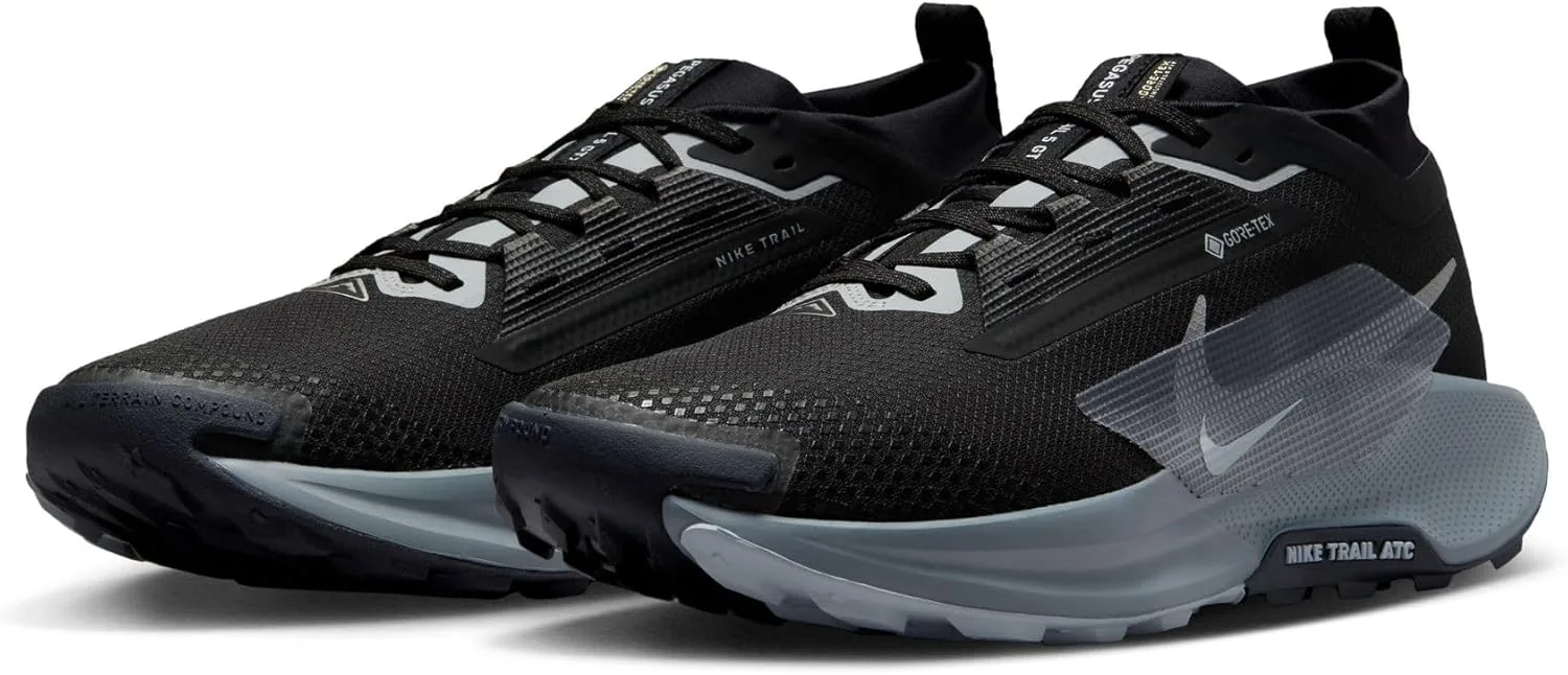 Мужские водонепроницаемые кроссовки для бега по пересеченной местности Nike Pegasus Trail 5 Gore-Tex FQ0908, черный/серый — фото 2