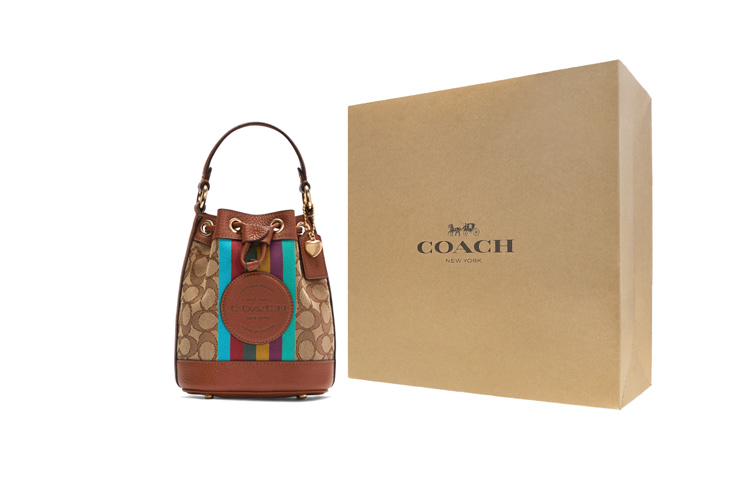 

COACH Дамская коричневая сумка через плечо с монорамкой