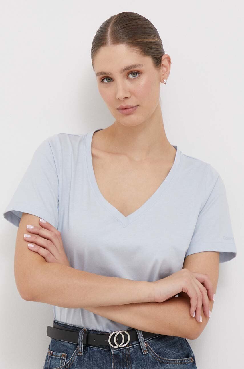 

Хлопковая футболка Calvin Klein, синий