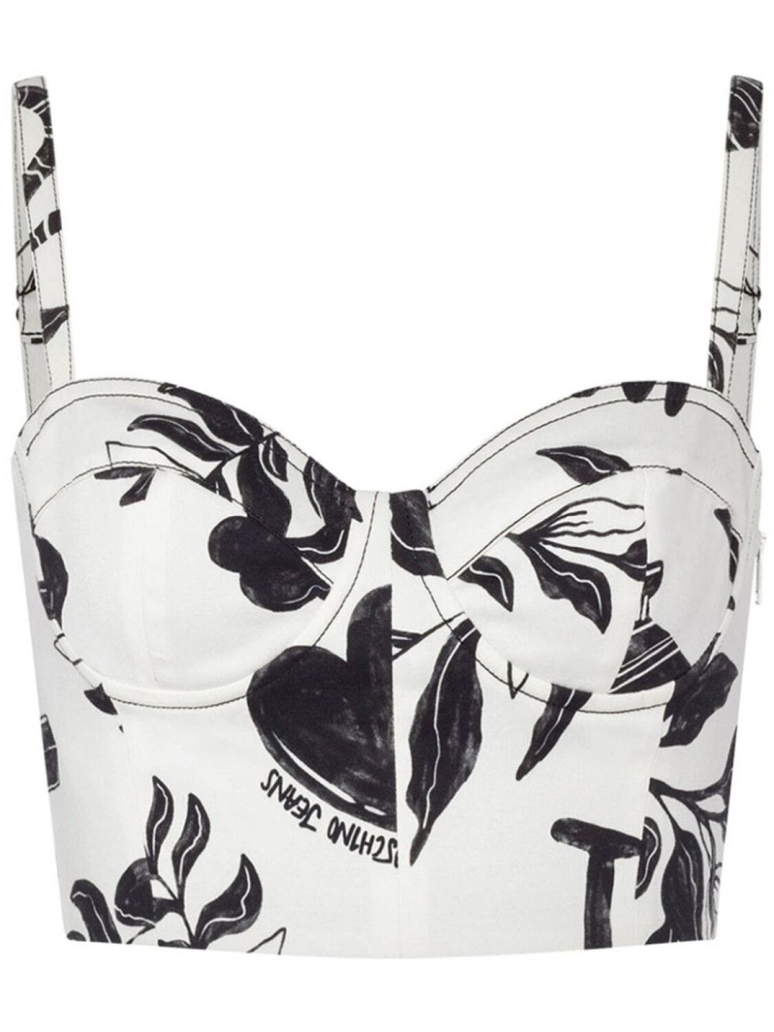 

MOSCHINO JEANS топ-бюстье с графичным принтом, белый