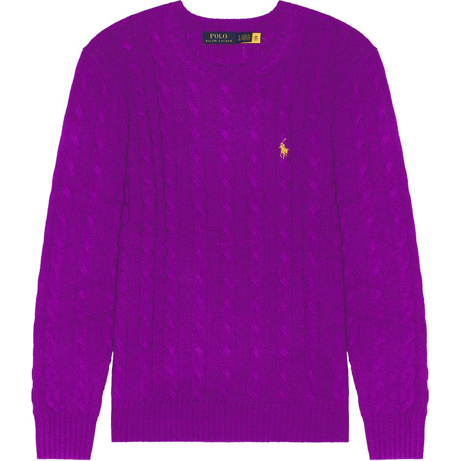 Классический шерстяной пуловер Polo Ralph Lauren, фиолетовый — фото 3