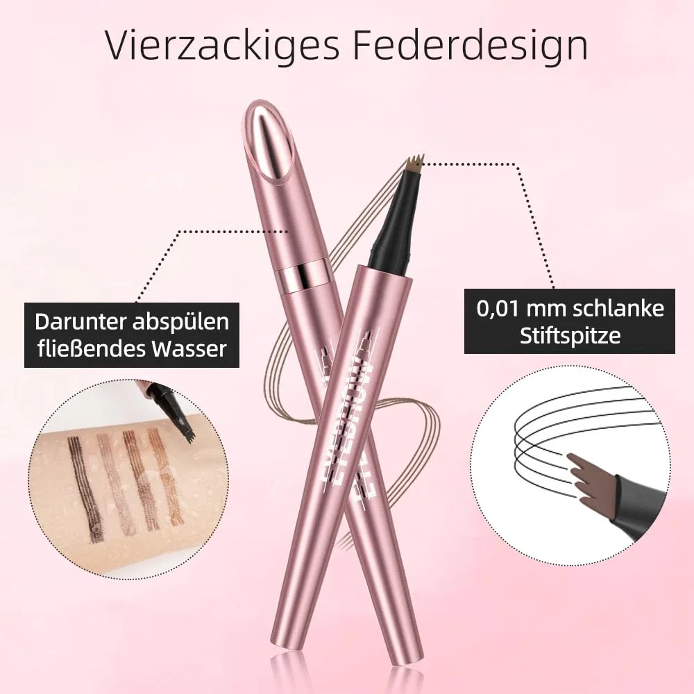 Водостойкий карандаш для бровей 3D Microblading с 4 наконечниками Generisch, Gray — фото 2