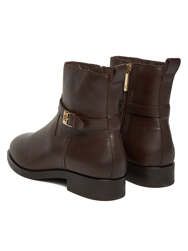 Ботильоны Th Buckle Riding Leather Bootie FW0FW08781 Tommy Hilfiger, коричневый — фото 3