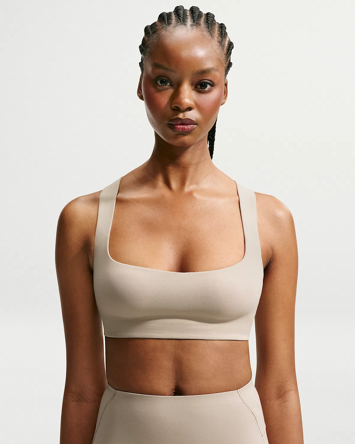 Женский бюстгальтер NikeSKIMS Studio Stretch с квадратным вырезом, NSKM Linen/NSKM Linen