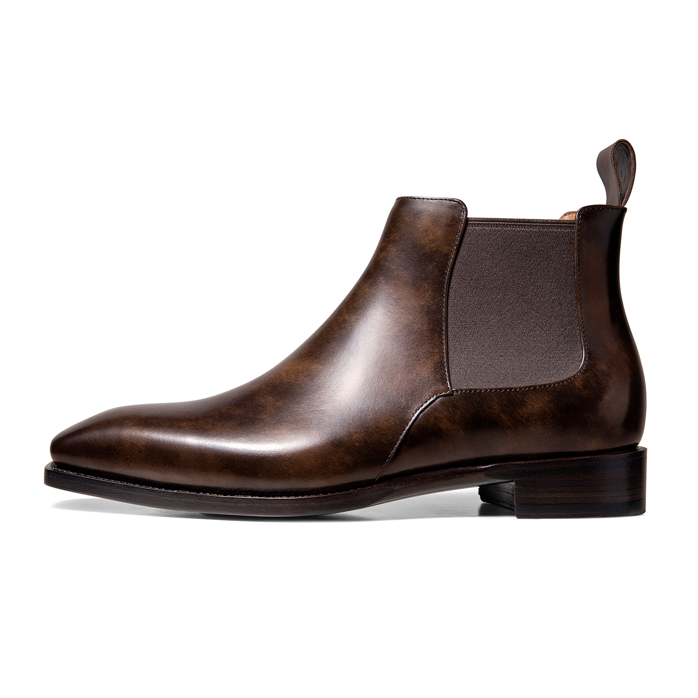 

Мужские кожаные ботинки в британском стиле для делового стиля, осенне-зимний вариант, модель «Челси» Thom Wills, светлый коричневый oil painting calfskin e362