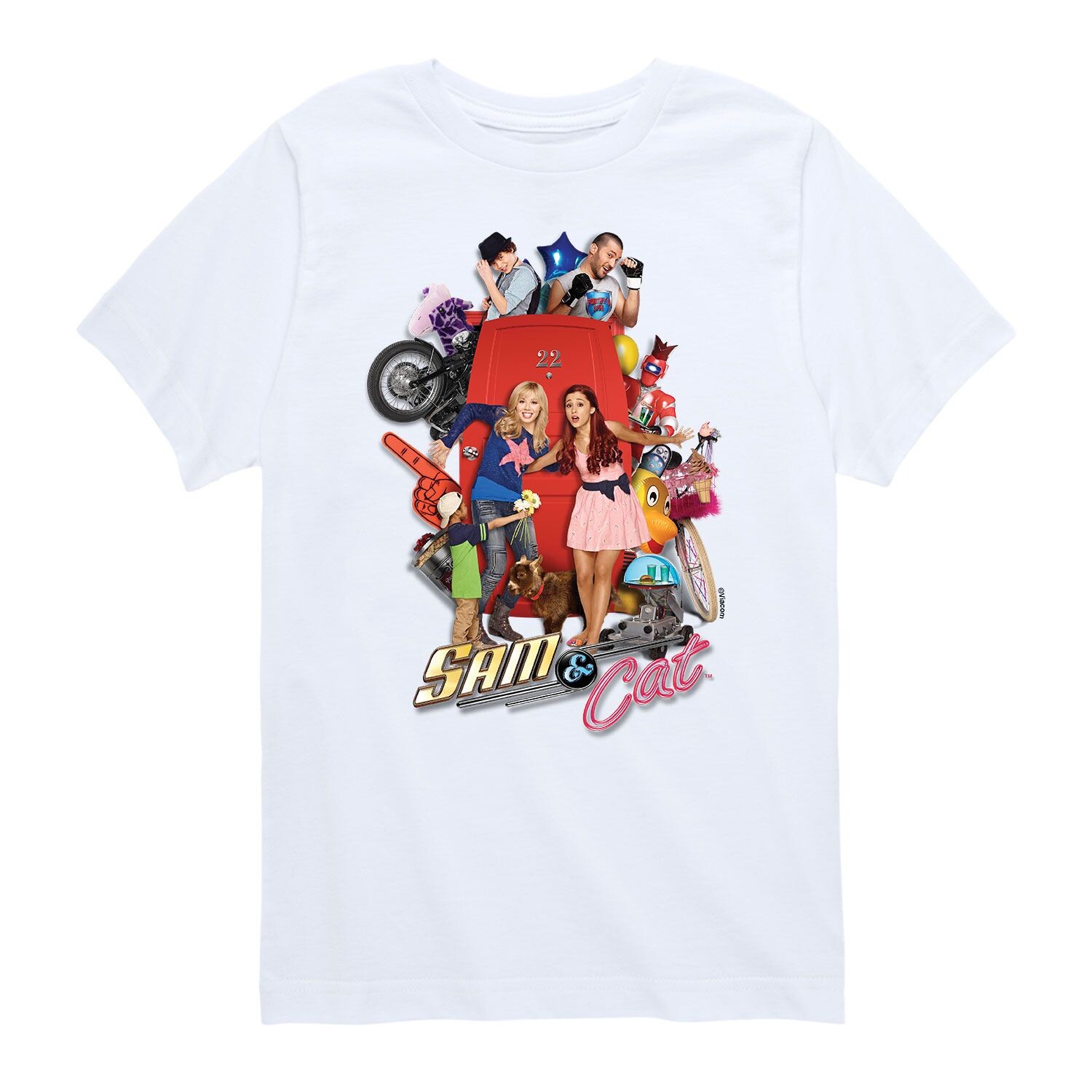 

Футболка Nickelodeon Sam & Cat Door Buster для мальчиков 8–20 лет Licensed Character, белый
