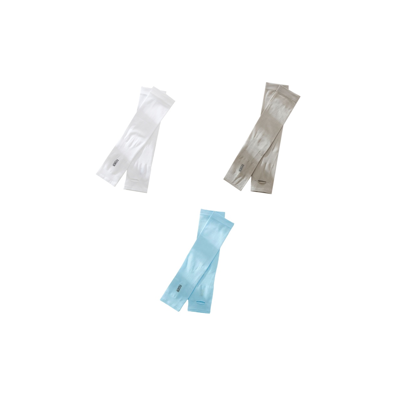 

NOMK Унисекс солнцезащитные рукава из полиамида и эластана, White+Gray+Blue