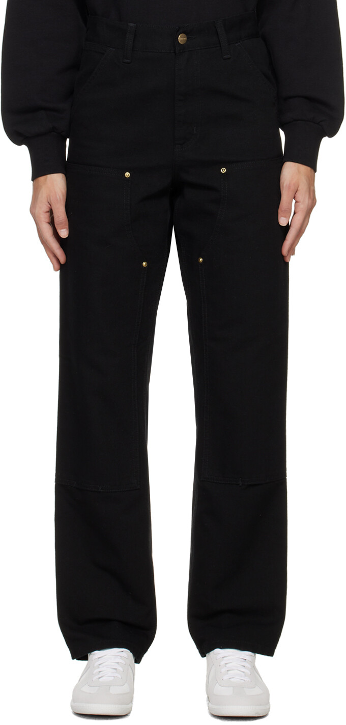

Черные брюки с двойным коленом Carhartt Work In Progress, цвет Black rinsed