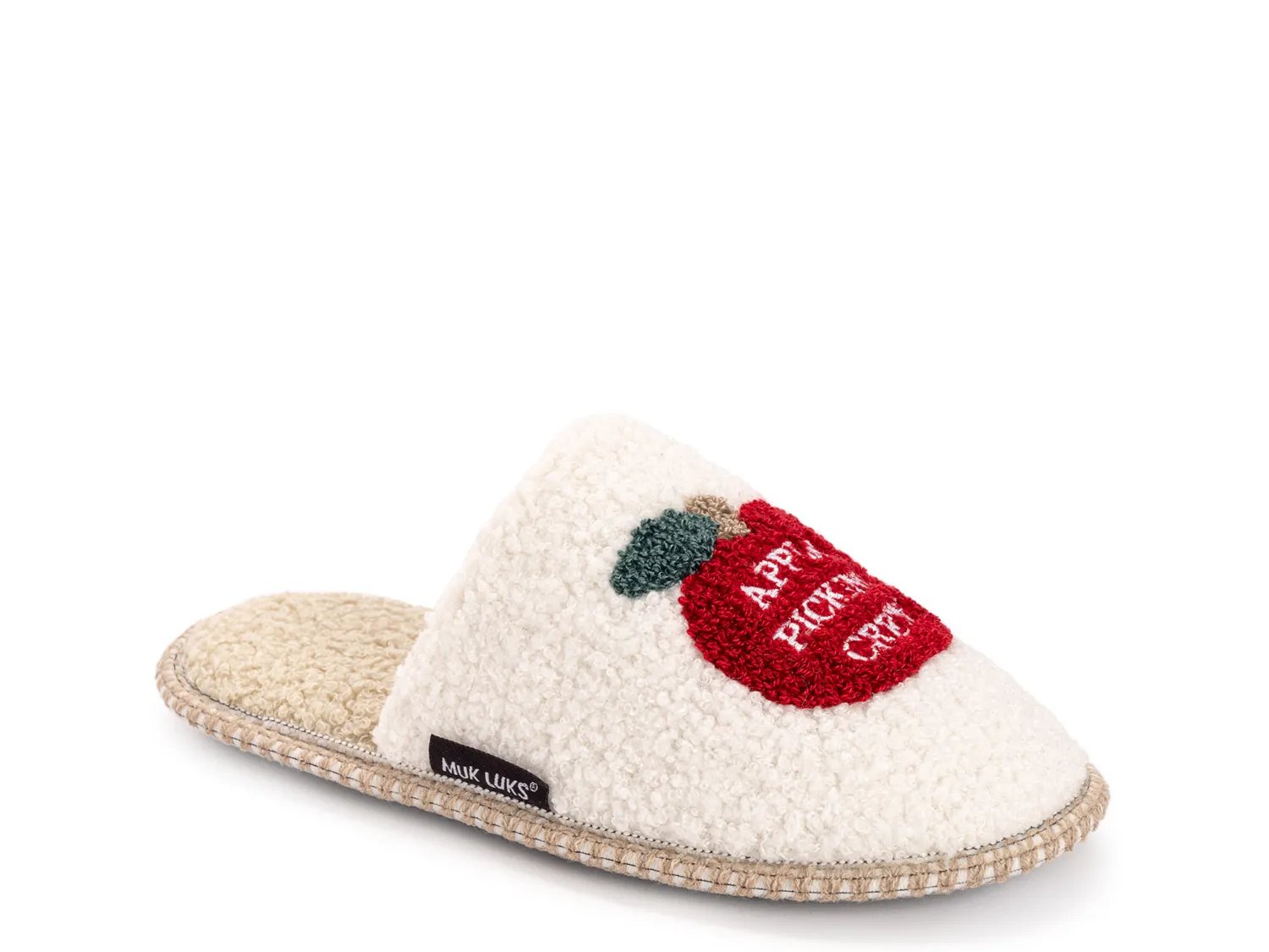 Тапочки MUK LUKS Novelty Punch Needle Slipper - Women's, White Apple