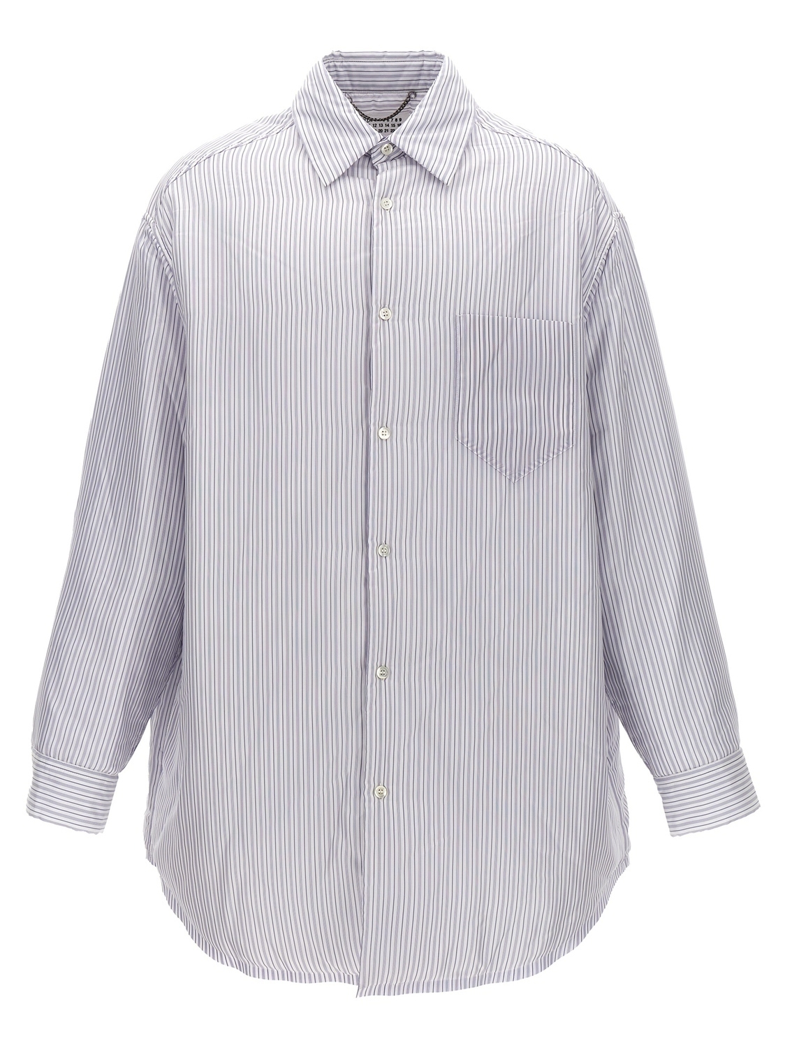 

Полосатая рубашка-куртка MAISON MARGIELA, светло-голубой