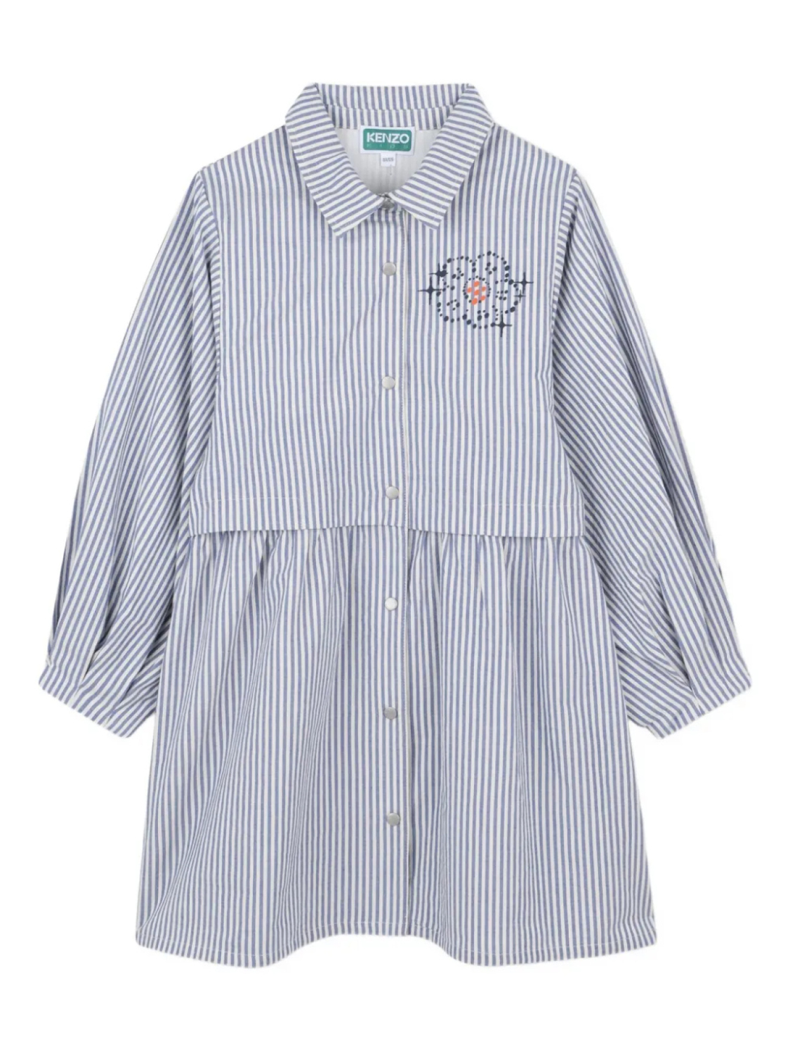 

Полосатое платье на пуговицах Kenzo Kids, синий