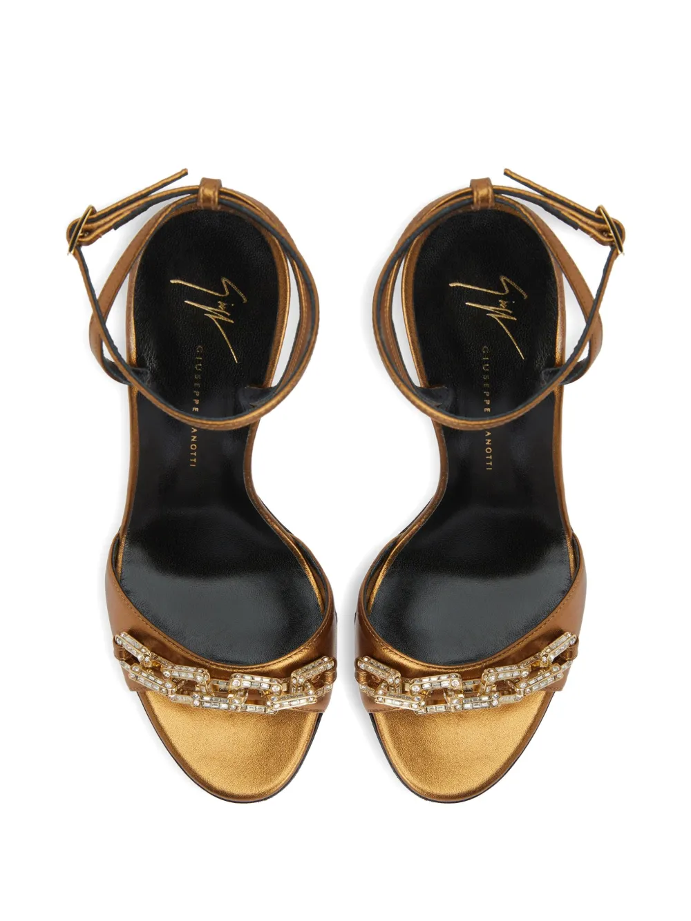 Сандалии Evry, украшенные кристаллами Giuseppe Zanotti, золотой — фото 4