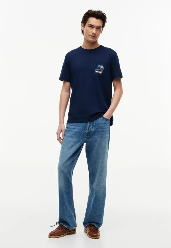 Футболка Tommy Hilfiger с летним принтом, угольно-синий — фото 2