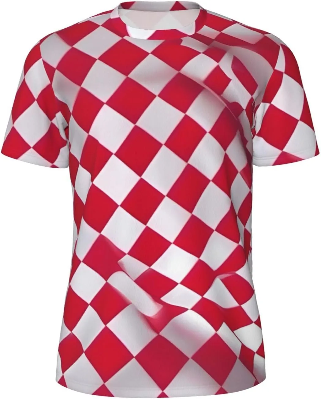 

Футболка мужская летняя с принтом в красную клетку SDFHU