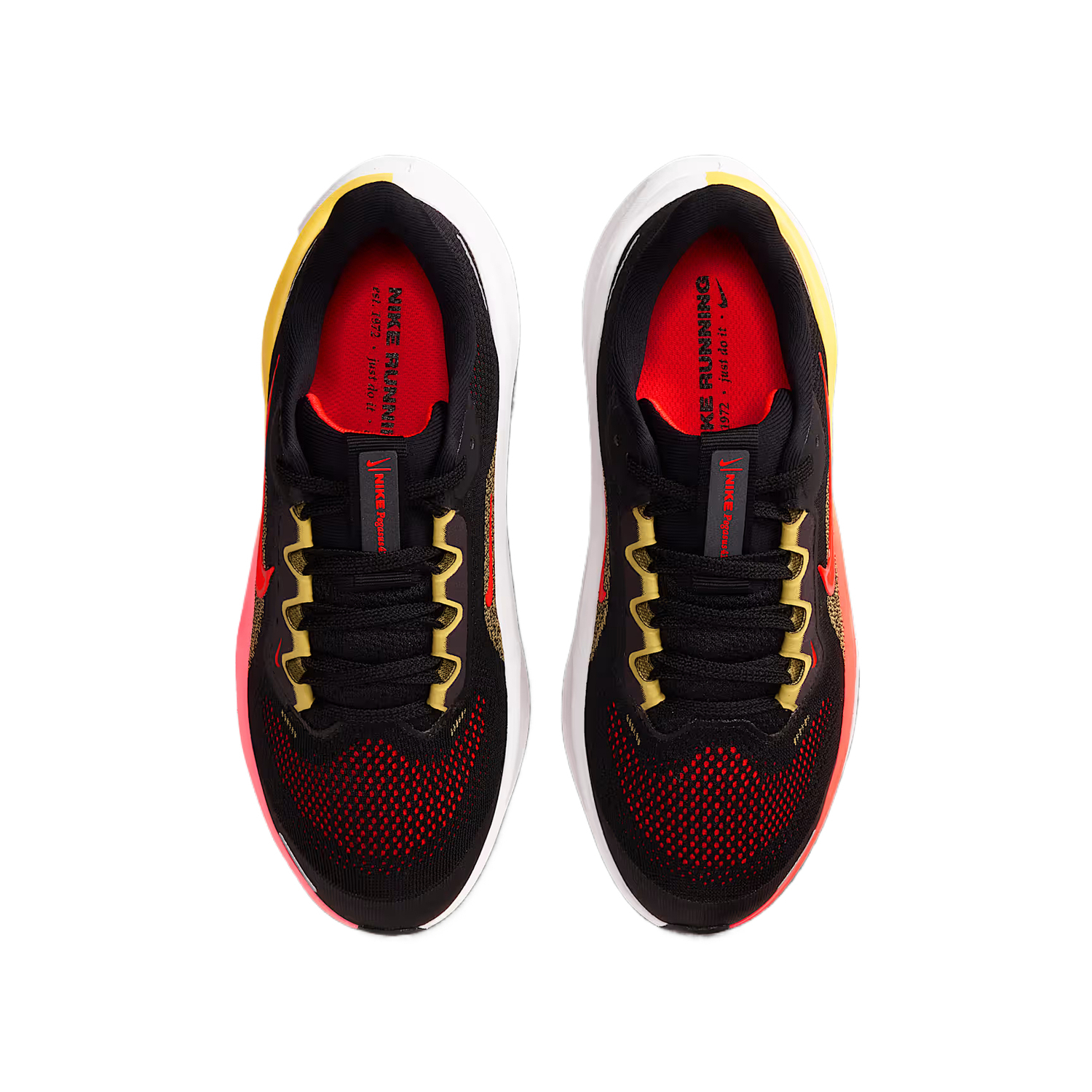 Детские дышащие низкие беговые кроссовки Pegasus 41 Nike, черный/topaz золото/bright темный красный — фото 4