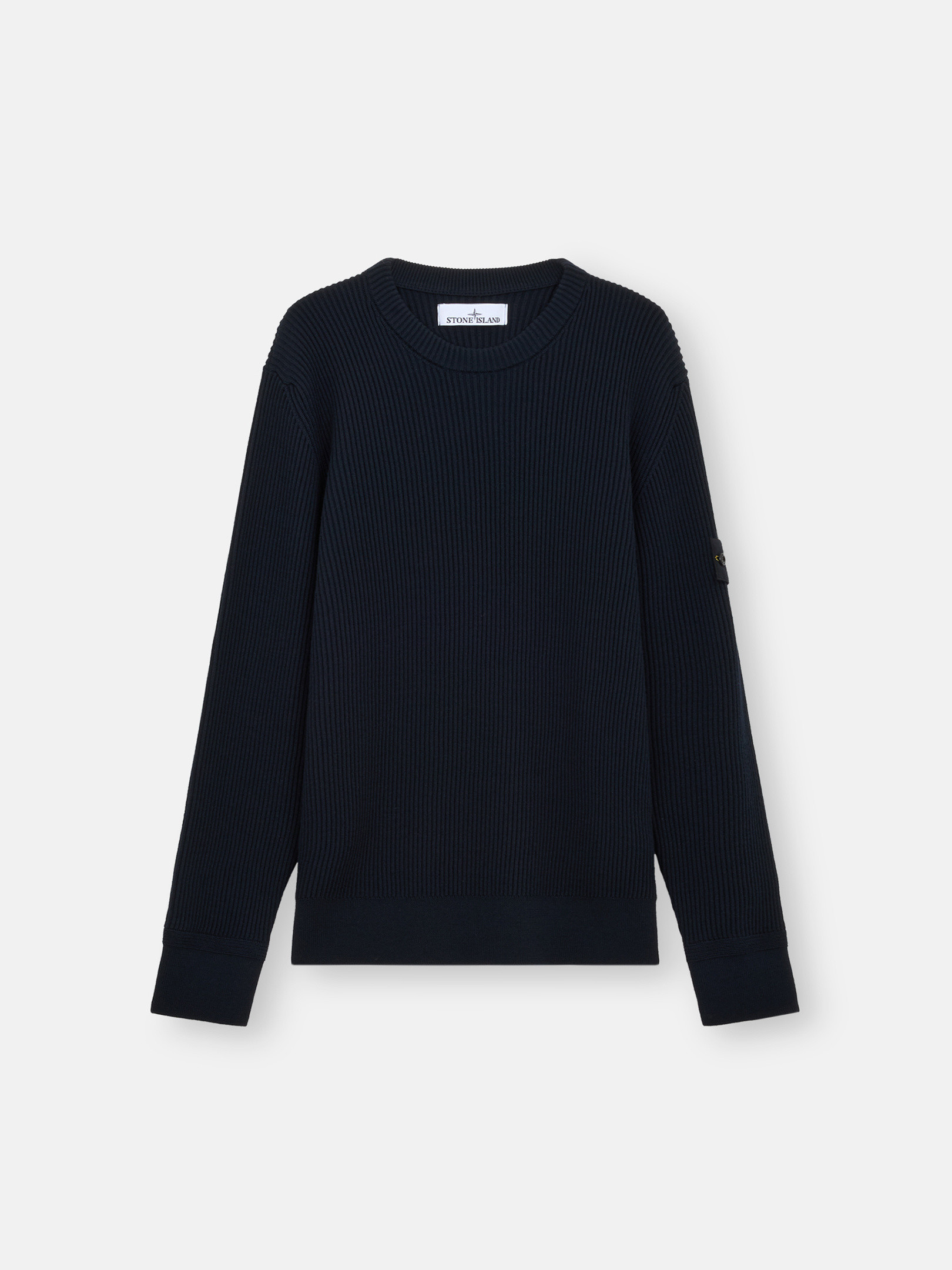 

Свитер с круглым вырезом и ребристой отделкой Stone Island 5100053 FULL RIB RWS WOOL, Navy Blue