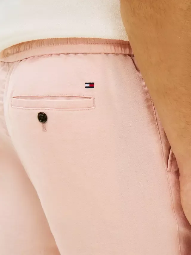 Зауженные брюки-чиносы Harlem из льняной смеси Tommy Hilfiger, Light Pink — фото 4