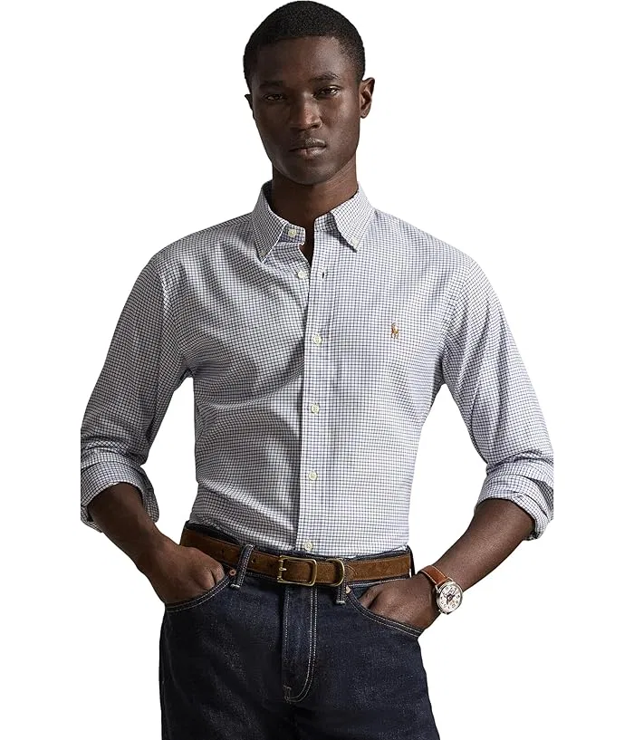 Рубашка оксфорд Performance Oxford Polo Ralph Lauren, White/Bright Navy