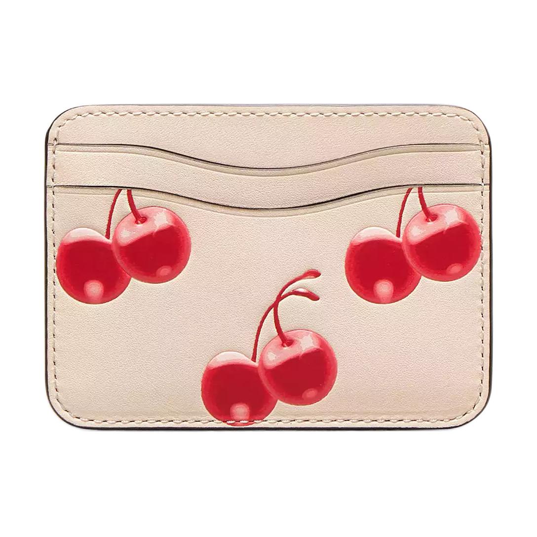

COACH Мини-визитница из коровьей кожи для женщин бежево-красная, Beige & Red