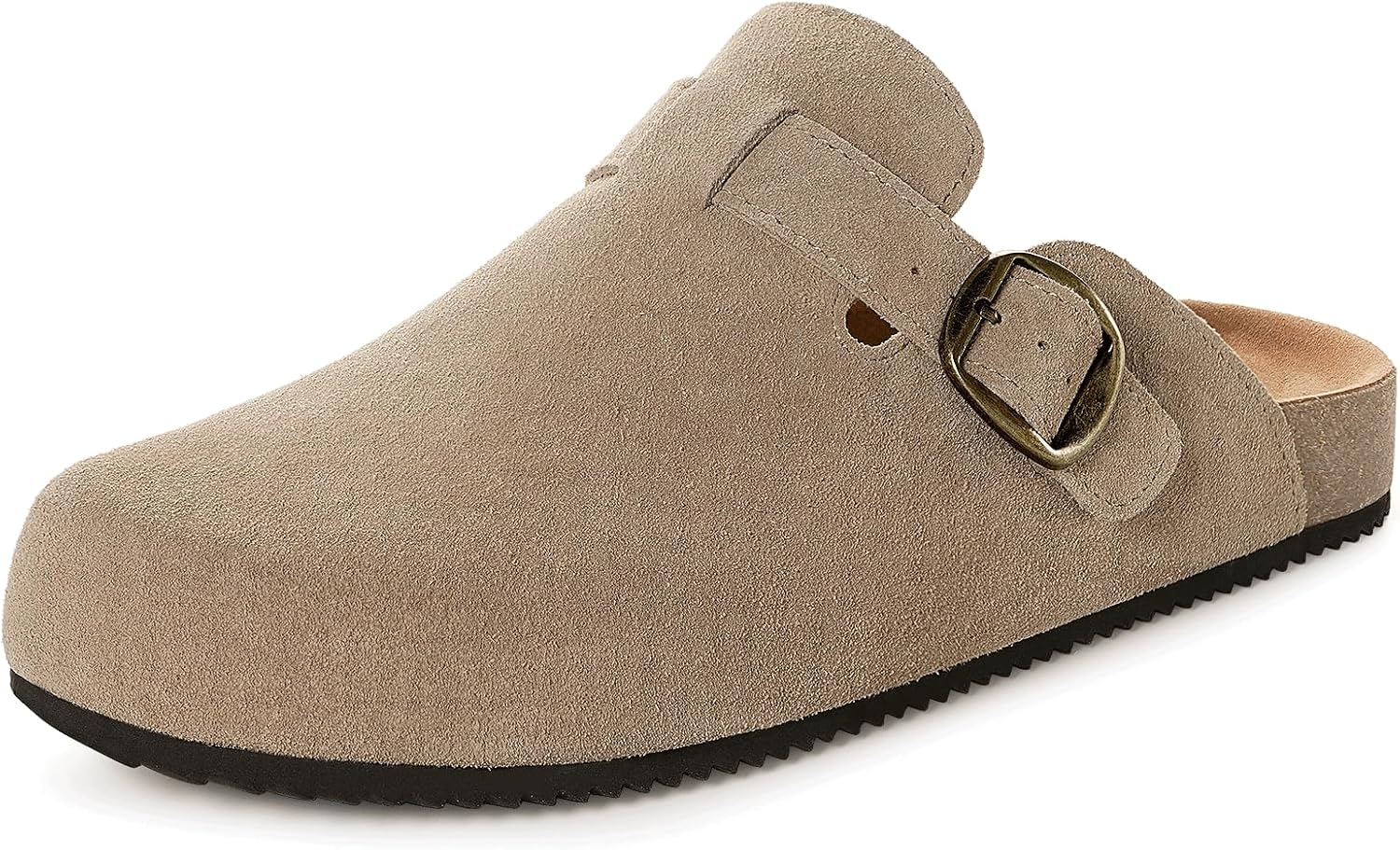 

Женские замшевые клоги, мужские мюли из натуральной кожи с пробковой стелькой и поддержкой свода стопы Intini, Sand