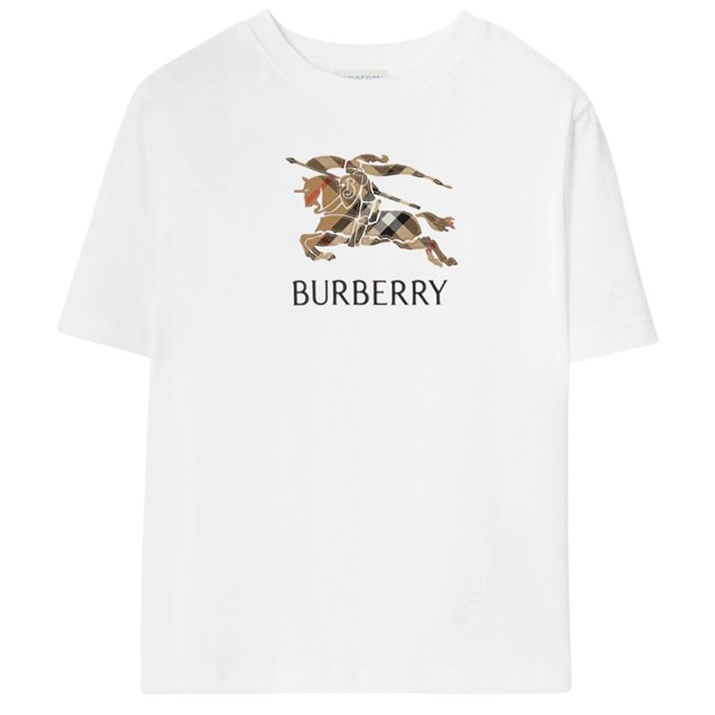 

Детская футболка с круглым вырезом, средней толщины Burberry, белый