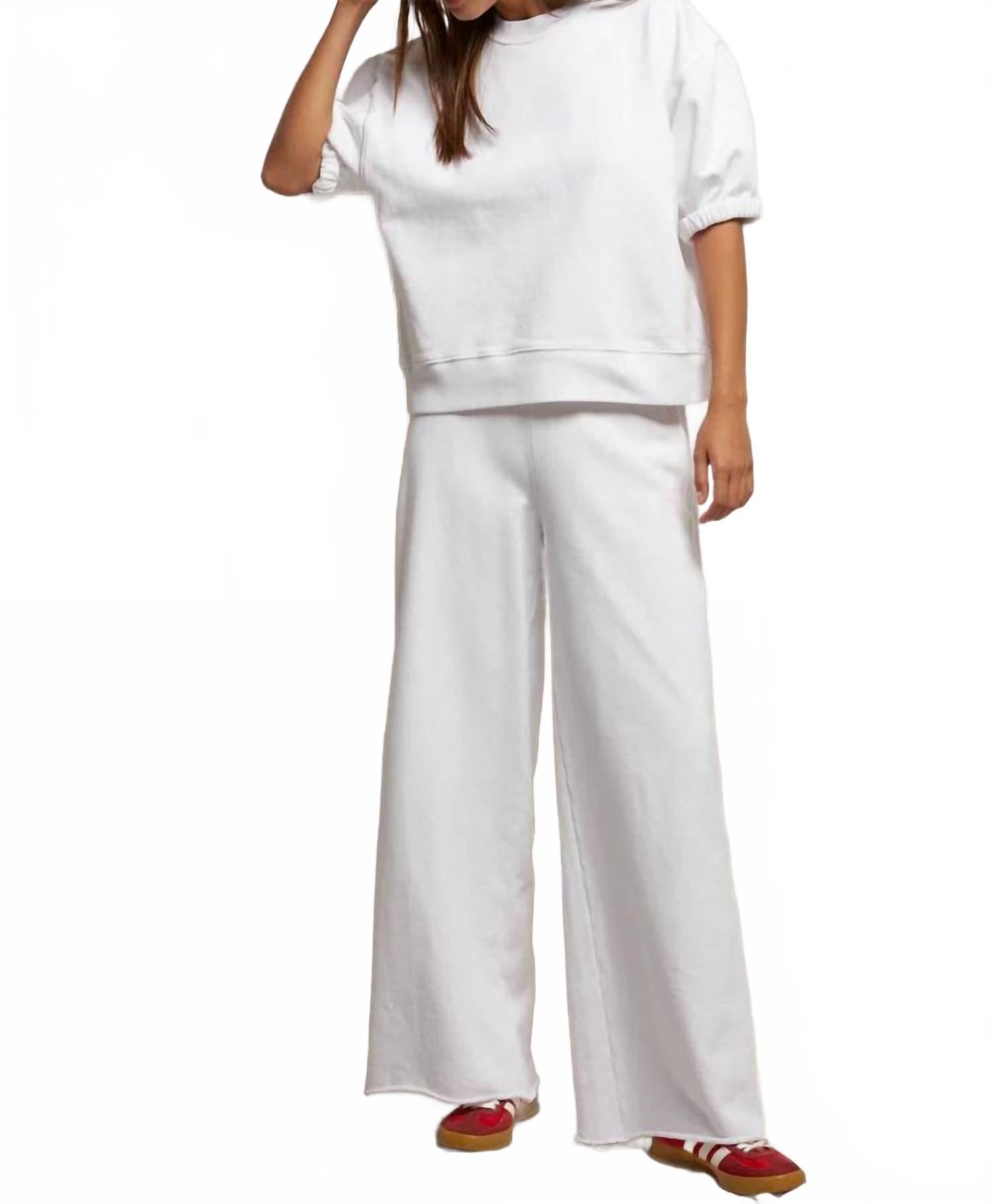 

Белые брюки амбер с широкими штанинами PERFECTWHITETEE