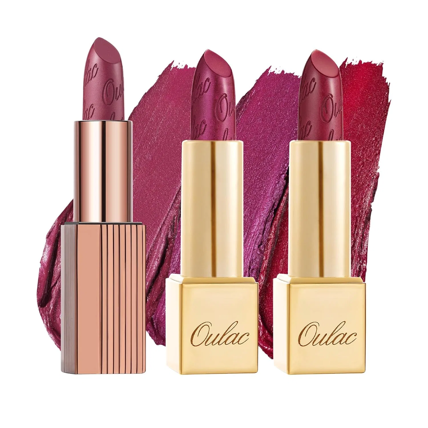 Набор нюдовых металлических помад от Oulac (2 шт.) Oulac, Plum