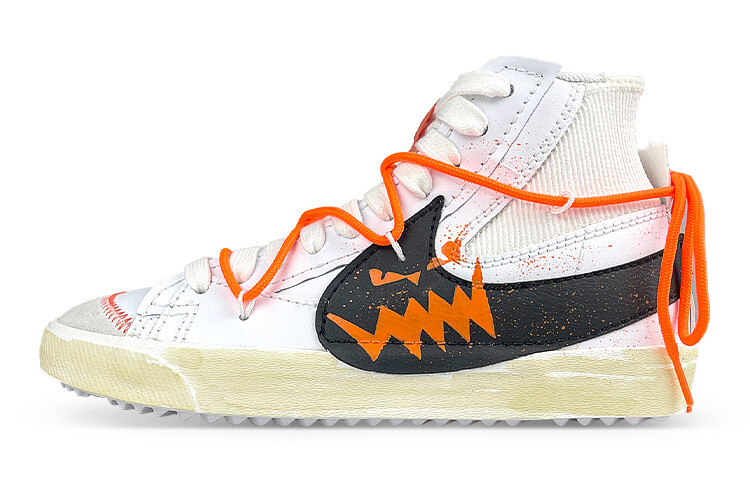 

Кроссовки Nike Blazer Skateboard Shoes Unisex High-Top White Black/Orange