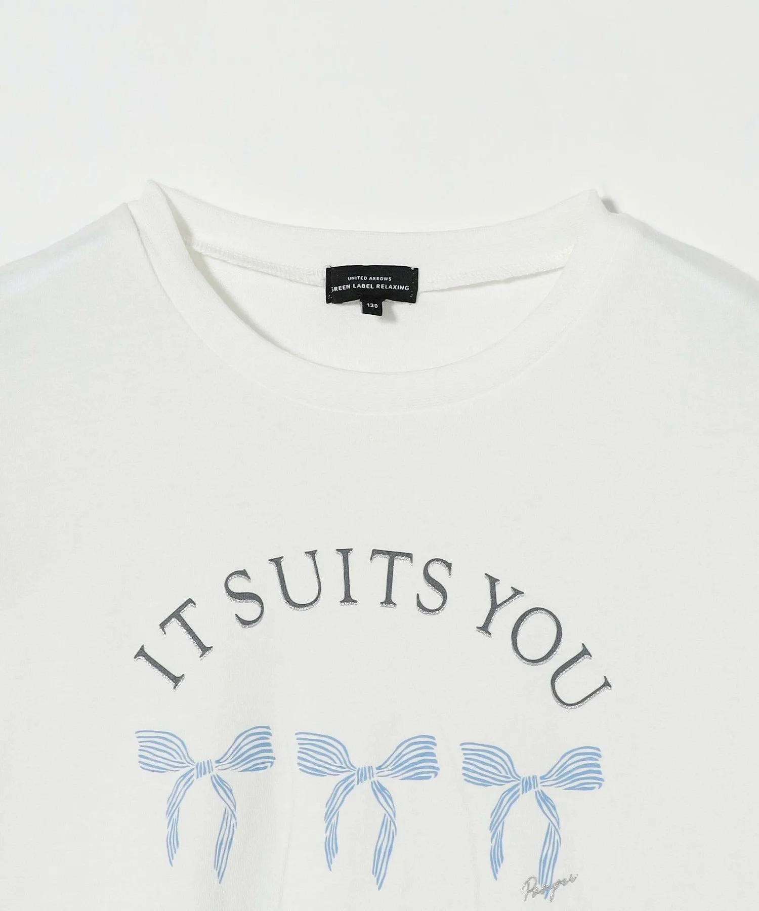 Футболка с принтом в виде лент / Детская 100-130 см United Arrows Green Label Relaxing, OFF WHITE — фото 3