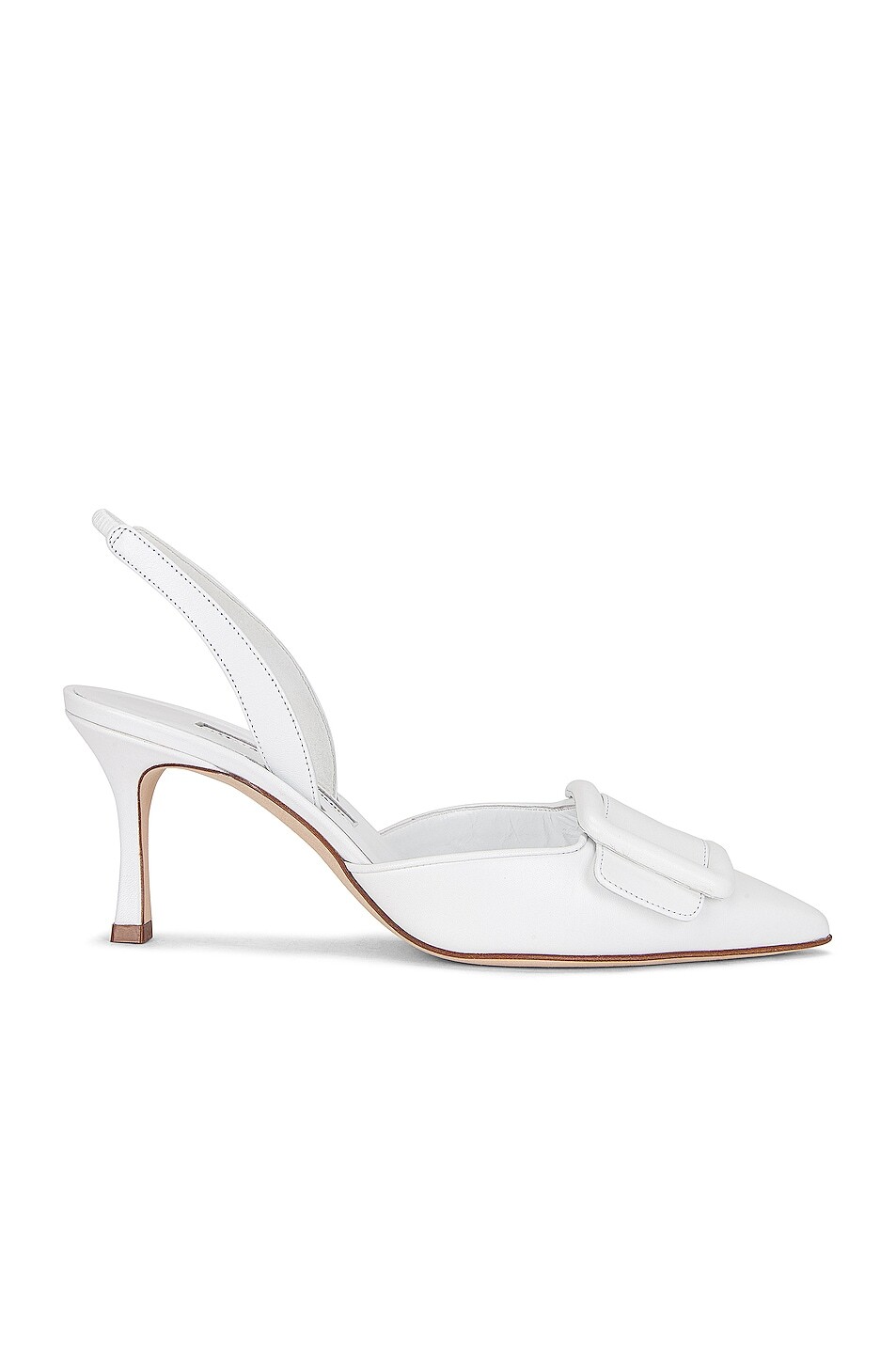 Босоножки Maysli 70 Наппа слингбэк Manolo Blahnik, белый