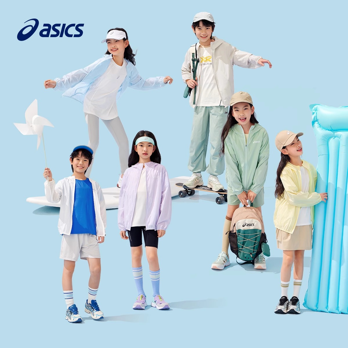 Asics Спортивная куртка светло-голубого цвета для подростков — фото 4