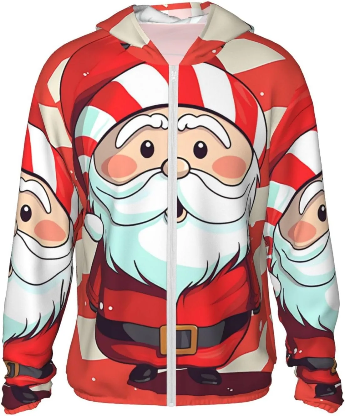 

Симпатичная рождественская худи с защитой от солнца для мужчин и женщин, UPF 50+, с длинными рукавами и молнией GFLFMXZW